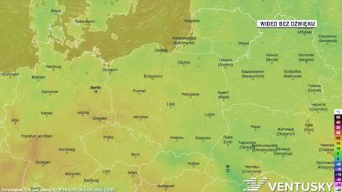 Prognozowana temperatura w dniach 16-20.06