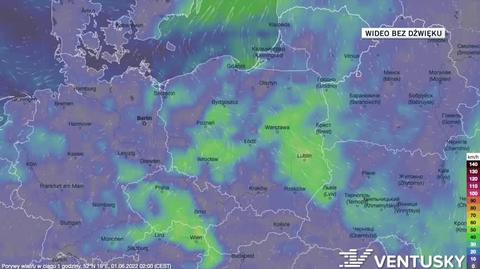 Prognoza porywów wiatru na 01-05.06