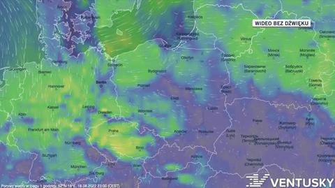 Prognozowane porywy wiatru w kolejnych dniach