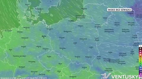 Prognozowana temperatura w dniach 5-9.03