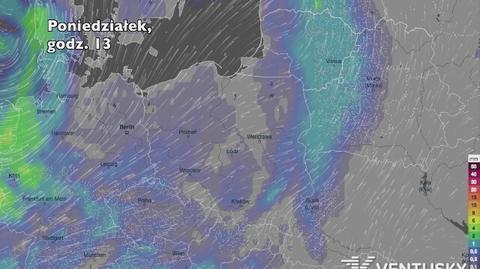 Prognozowane opady w najbliższych godzinach (Ventusky.com) | wideo bez dźwięku