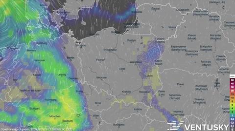 Prognozowane opady na kolejne dni