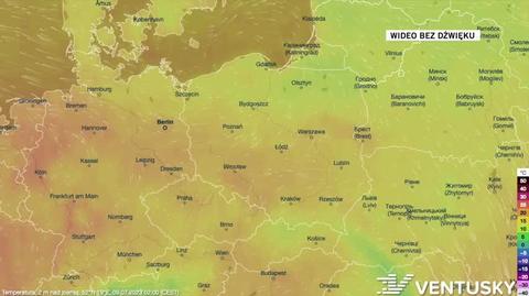 Prognozowana temperatura w dniach 9-13.07