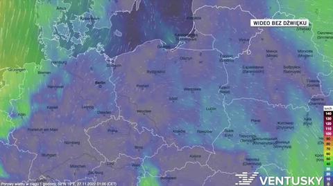 Prognozowane porywy wiatru w kolejnych dniach