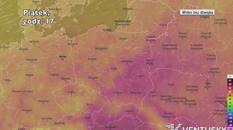 Prognozowana temperatura w następnych dniach (Ventusky.com)