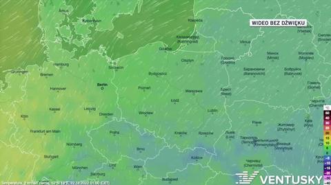 Prognozowana temperatura w dniach 22-26.12