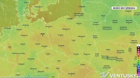 Prognozowana temperatura powietrza w dniach 6-11.06