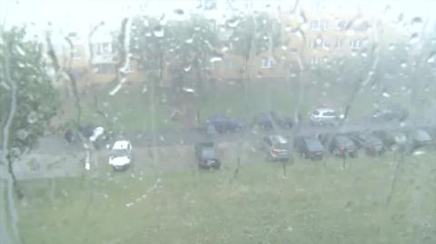 Burza z gradem w Bełchatowie.