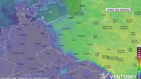 Prognoza porywów wiatru w dniach 14-18.02