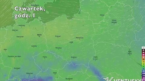 Temperatura w ciągu w kolejnych pięciu dni (Ventusky.com) (wideo bez dźwięku)