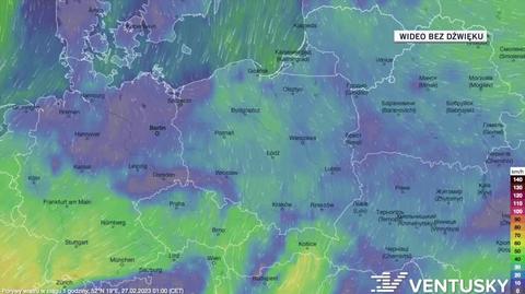 Prognozowane porywy wiatru w kolejnych dniach