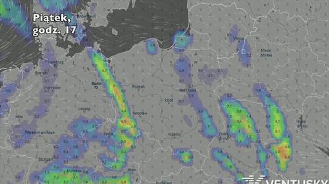 Opady deszczu w ciągu najbliższych dni (Ventusky.com) | wideo bez dźwięku