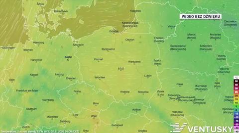 Prognoza temperatury w dniach 02-06.11