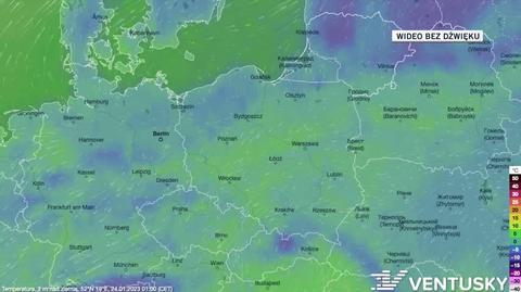 Prognoza temperatury w dniach 24-28.01