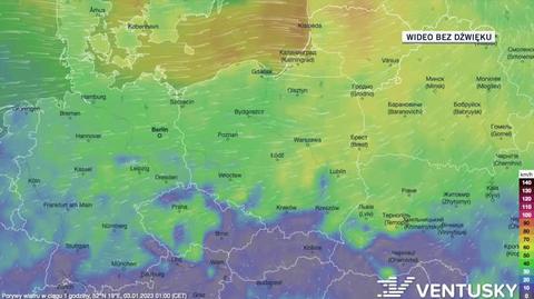 Prognozowane porywy wiatru w kolejnych dniach