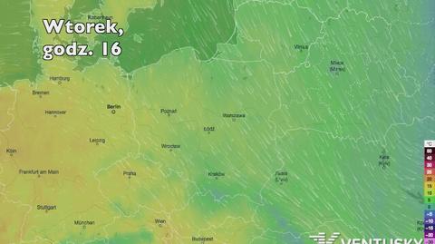 Temperatura w kolejnych pięciu dni (Ventusky.com) (wideo bez dźwięku)