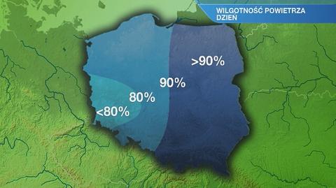 Warunki biometeorologiczne w poniedziałek