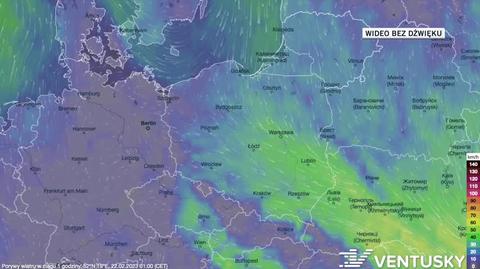 Prognozowane porywy w dniach 22-26.02