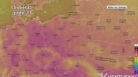 Prognozowana temperatura w następnych dniach (Ventusky.com)