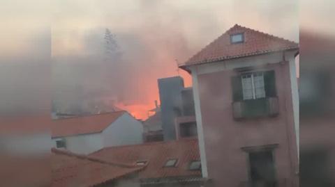 Pożar w centrum Funchal, stolicy Madery