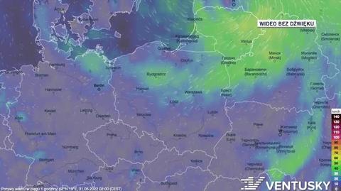 Prognozowane porywy wiatru w dniach 31.05-04.06