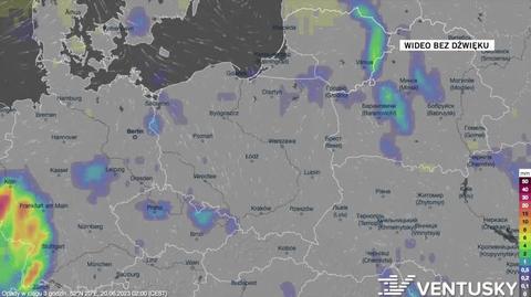 Prognozowane opady w dniach 20-24.06