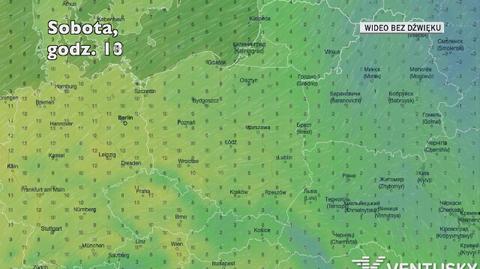 Prognozowana temperatura w kolejnych dniach (Ventusky.com)