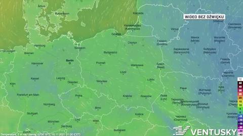 Prognozowana temperatura w dniach 16-20.11