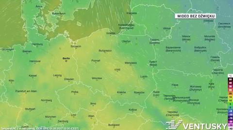 Prognozowana temperatura w dniach 5-9.05