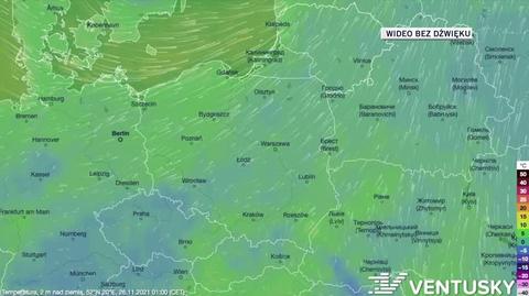 Prognozowana temperatura w ciągu kolejnych dni