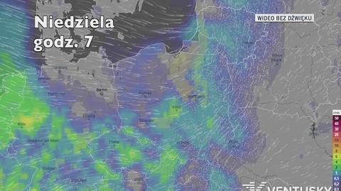 Prognozowane opady w najbliższych dniach (Ventusky.com)