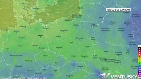 Prognozowana temperatura w dniach 24-28.11