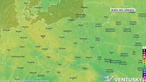 Prognozowana temperatura w dniach 12-16.05