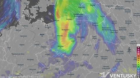 Prognozowane opady na kolejne dni