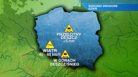 Warunki drogowe w poniedziałek 25.03
