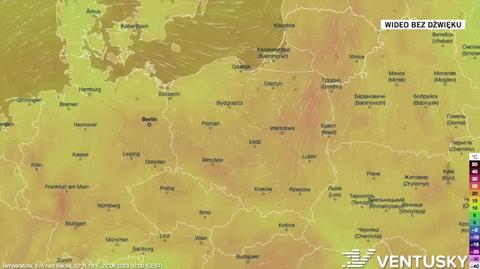 Prognozowana temperatura w dniach 22-26.06