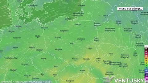 Prognozowana temperatura w dniach 5-9.01