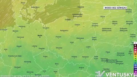 Prognozowana temperatura w ciągu kolejnych dni