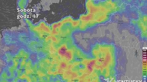 Potencjalne burze w najbliższych dniach (ventusky.com | wideo bez dźwięku)