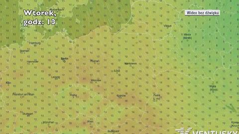 Prognozowana temperatura w następnych dniach (ventusky.com)