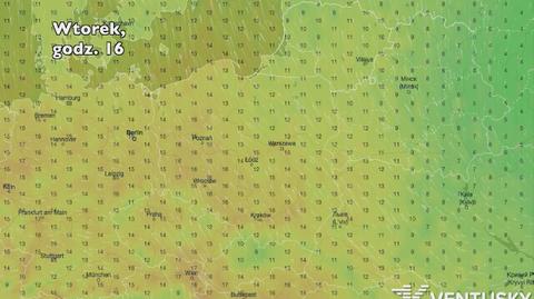 Temperatura w ciągu najbliższych pięciu dni (Ventusky.com) | wideo bez dźwięku