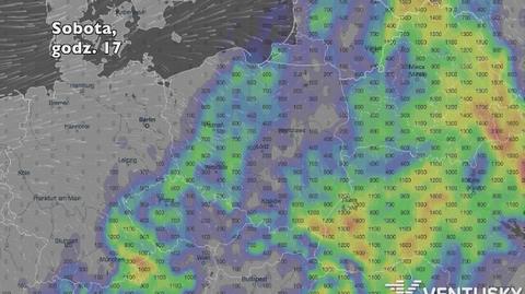 Potencjalne burze w najbliższych dniach (ventusky.com | wideo bez dźwięku)