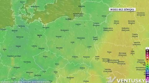 Prognozowana temperatura w dniach 18-22.05