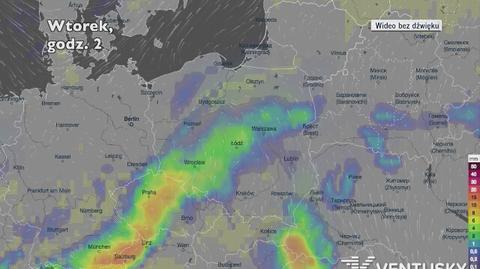 Opady w najbliższych dniach (ventusky.com | wideo bez dźwięku)