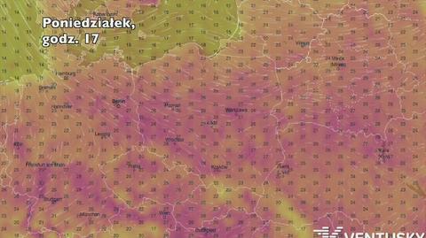 Temperatura w ciągu najbliższych pięciu dni (Ventusky.com) | wideo bez dźwięku