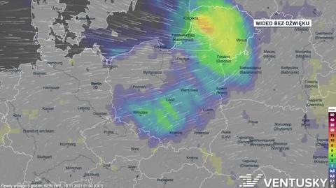 Prognozowane opady w dniach 19-23.11