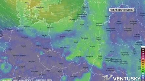 Prognozowane porywy wiatru w kolejnych dniach