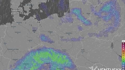 Wysokość i rozkład opadów w najbliższych dniach (ventusky.com)