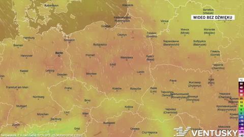 Prognozowana temperatura w dniach 15-19.08