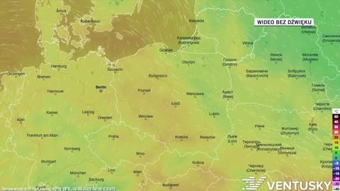 Prognozowana temperatura w dniach 10-14.09